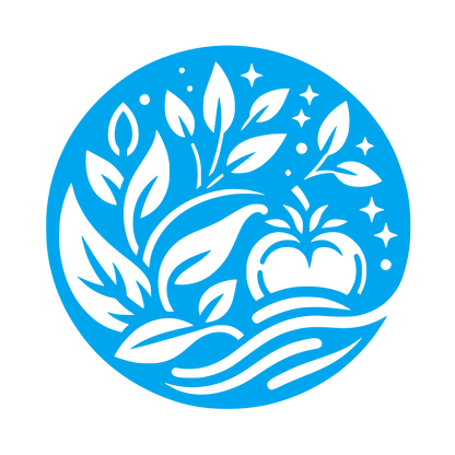 Fruit and Leaves Circle Logo #00A6ED