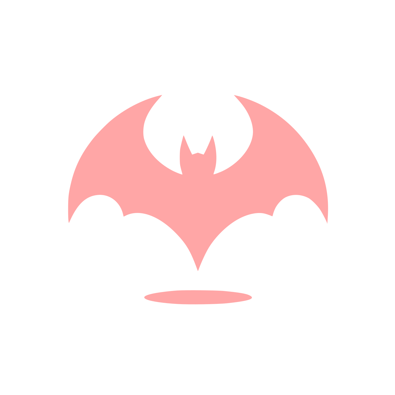 Bat Logo Design #ffa6a6