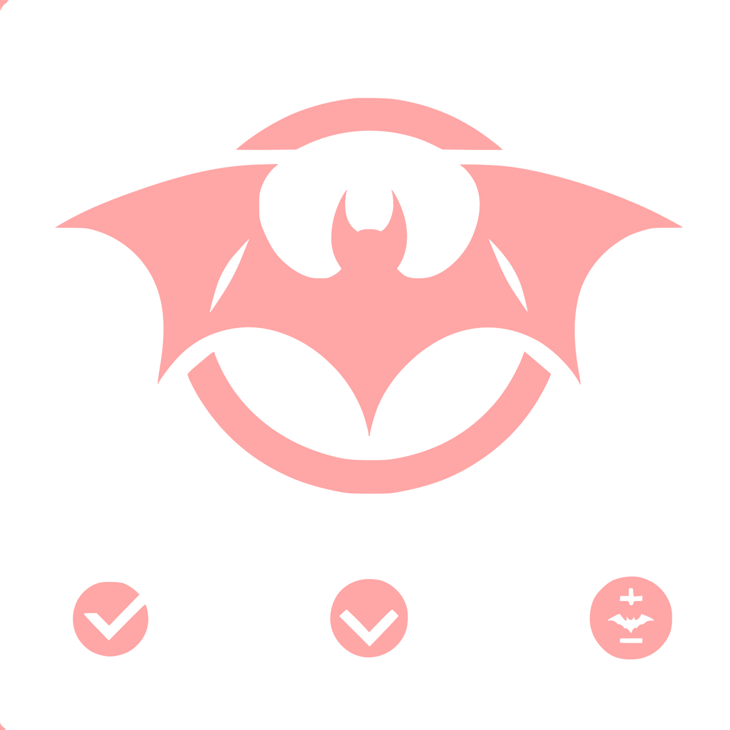 Bat Logo Design #ffa6a6