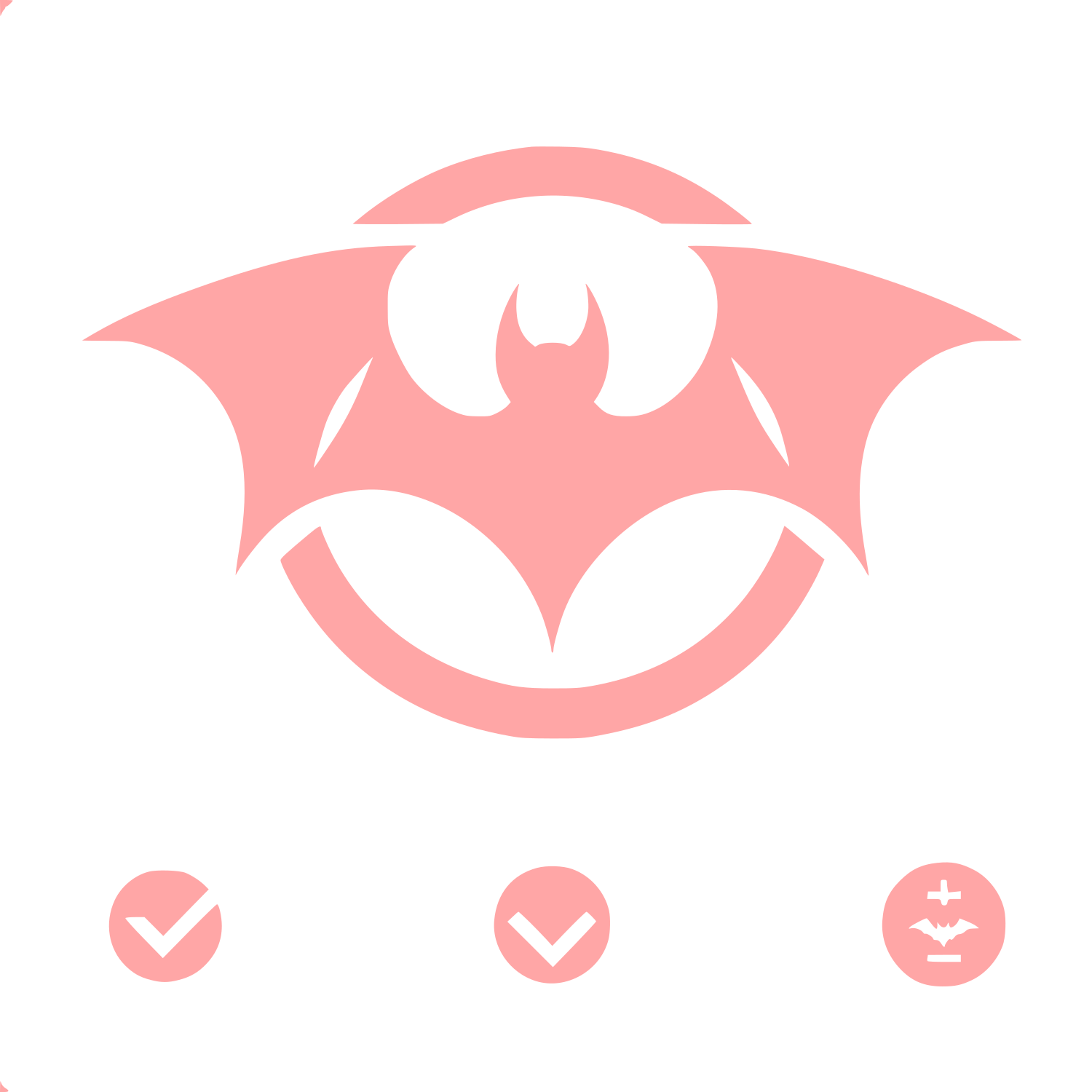 Bat Logo Design #ffa6a6