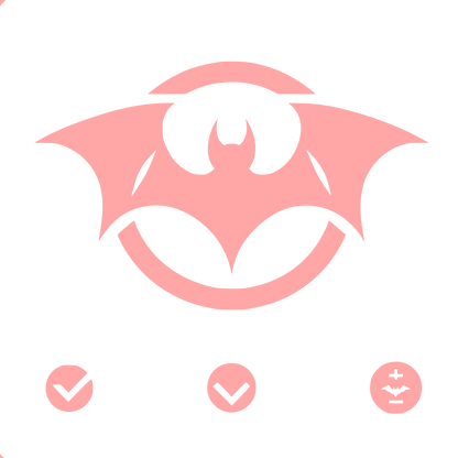 Bat Logo Design #ffa6a6