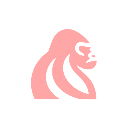 Gorilla Logo Design #ffa6a6
