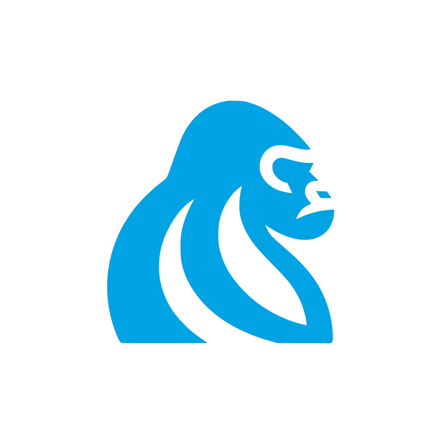 Gorilla Logo Design #00a3e4