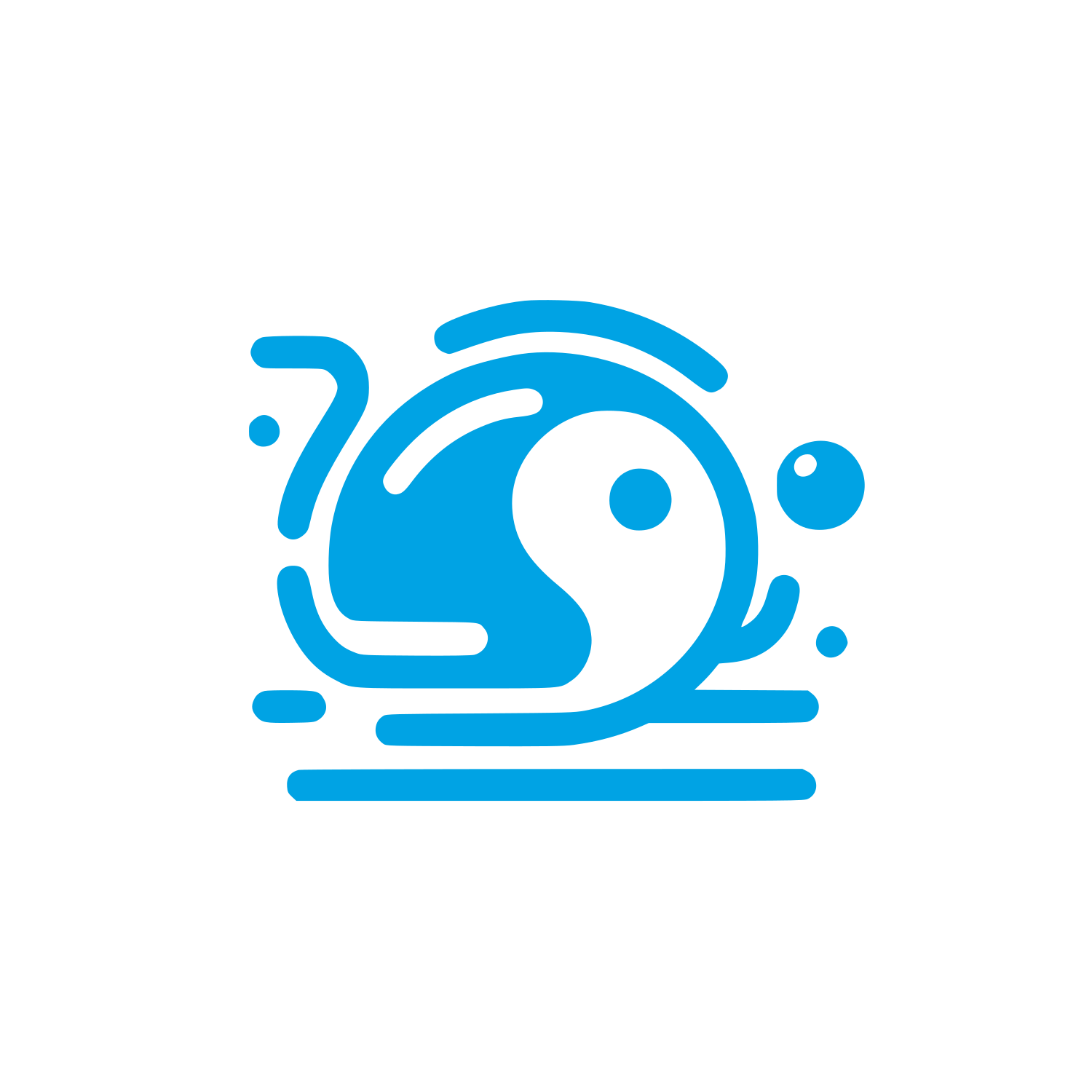 Yin Yang Snail Logo #00a3e4