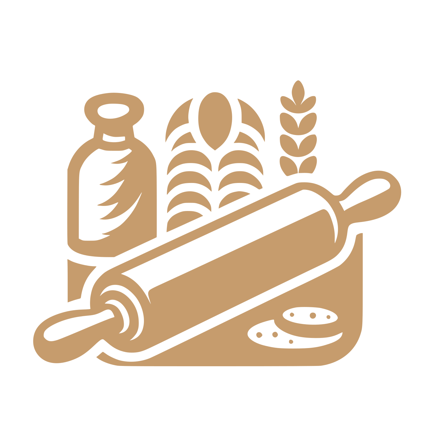 Rolling Pin Wheat Logo #C69C6D