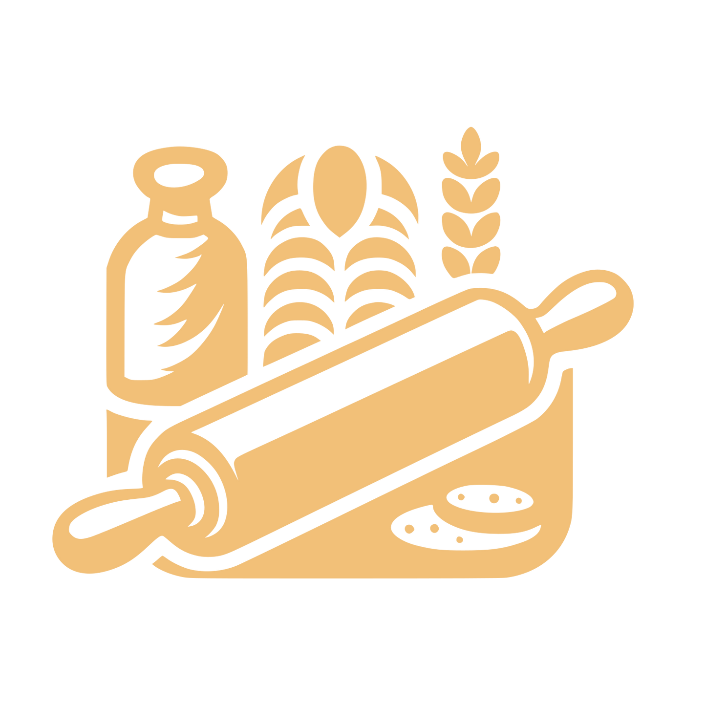 Rolling Pin Wheat Logo  #F2C078
