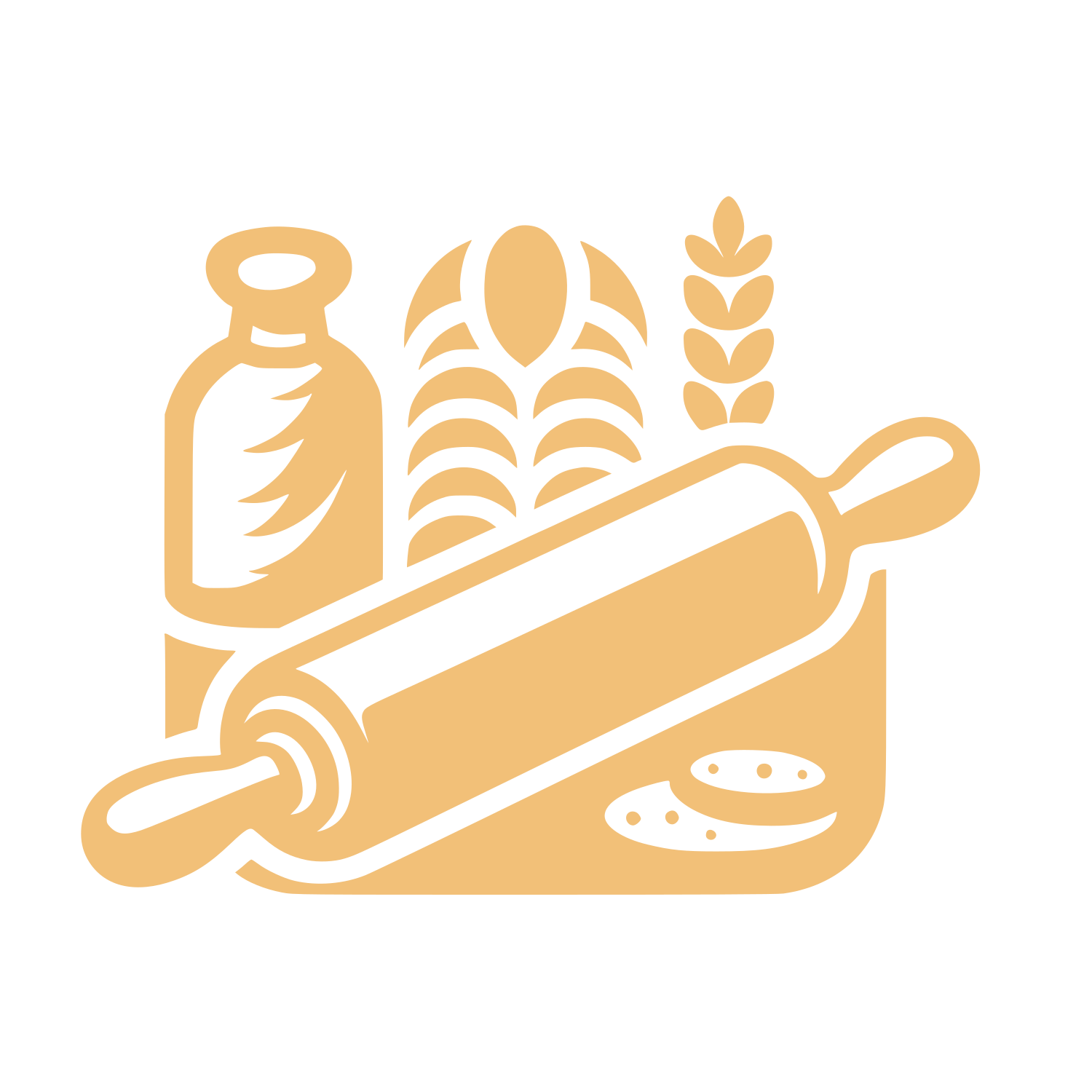 Rolling Pin Wheat Logo  #F2C078