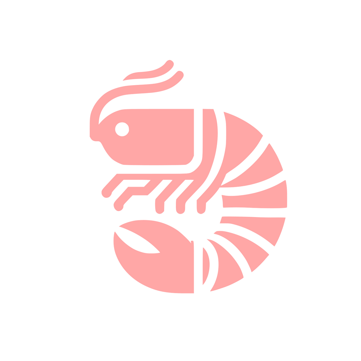 Shrimp Logo Design #ffa6a6