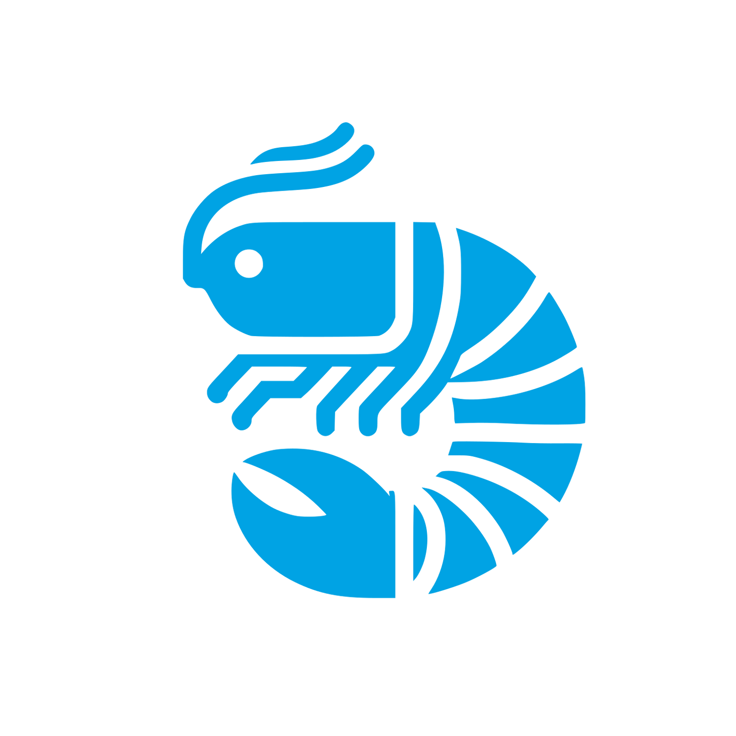 Shrimp Logo Design #00a3e4