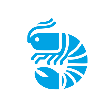 Shrimp Logo Design #00a3e4