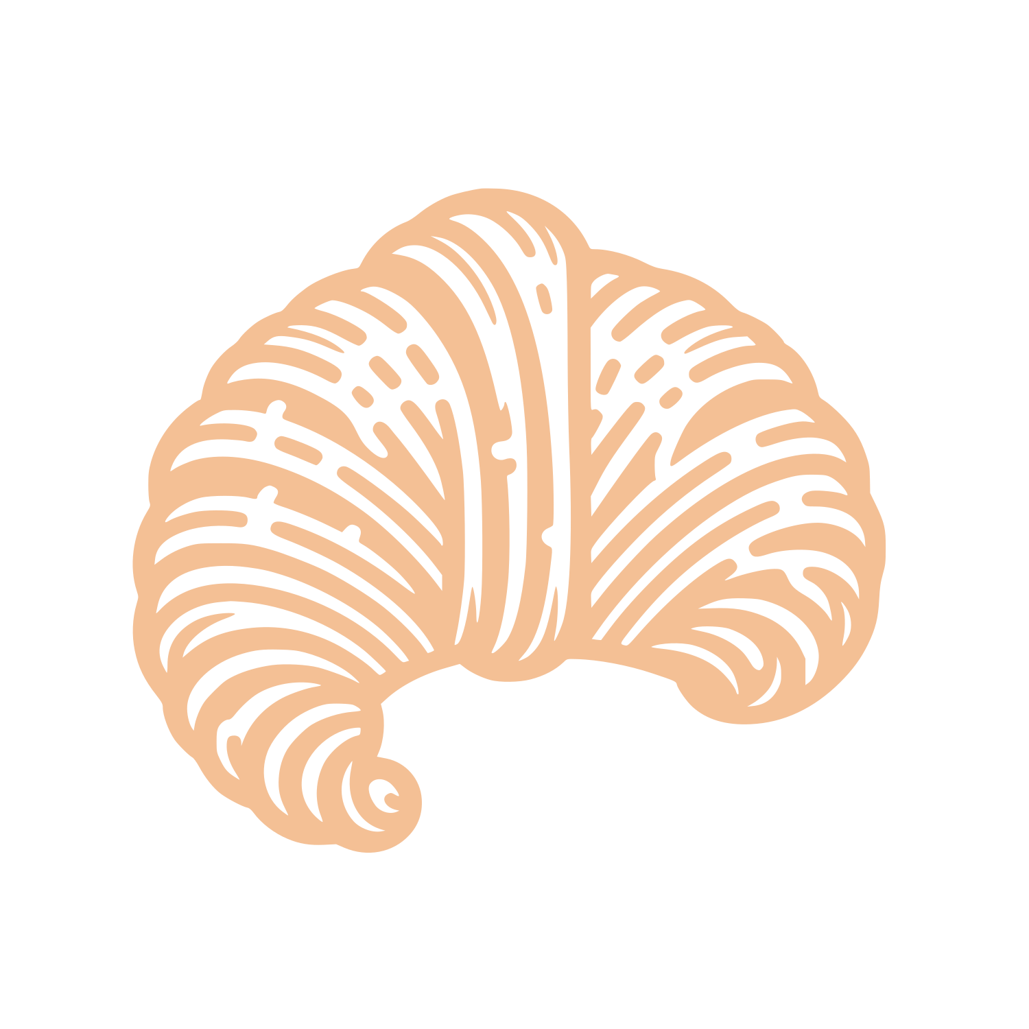 Croissant Pastry Logo #F4C095