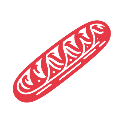 Patterned Baguette Bread Logo #E63946