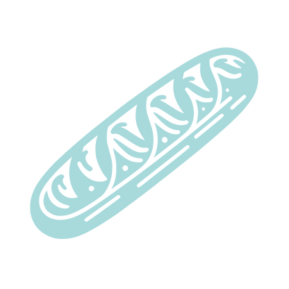 Patterned Baguette Bread Logo #A8DADC