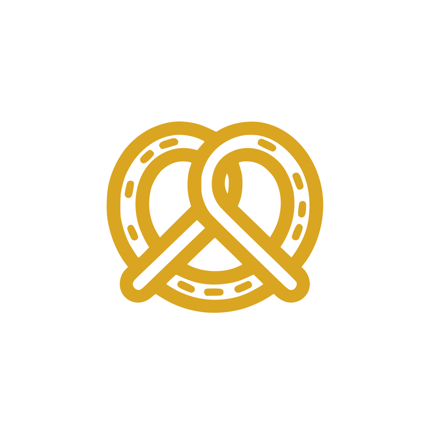 Twisted Pretzel Logo #DAA520