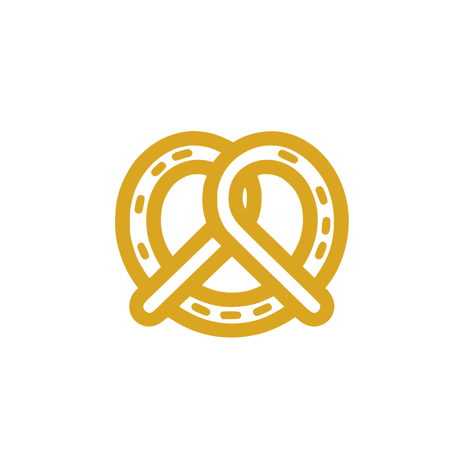 Twisted Pretzel Logo #DAA520