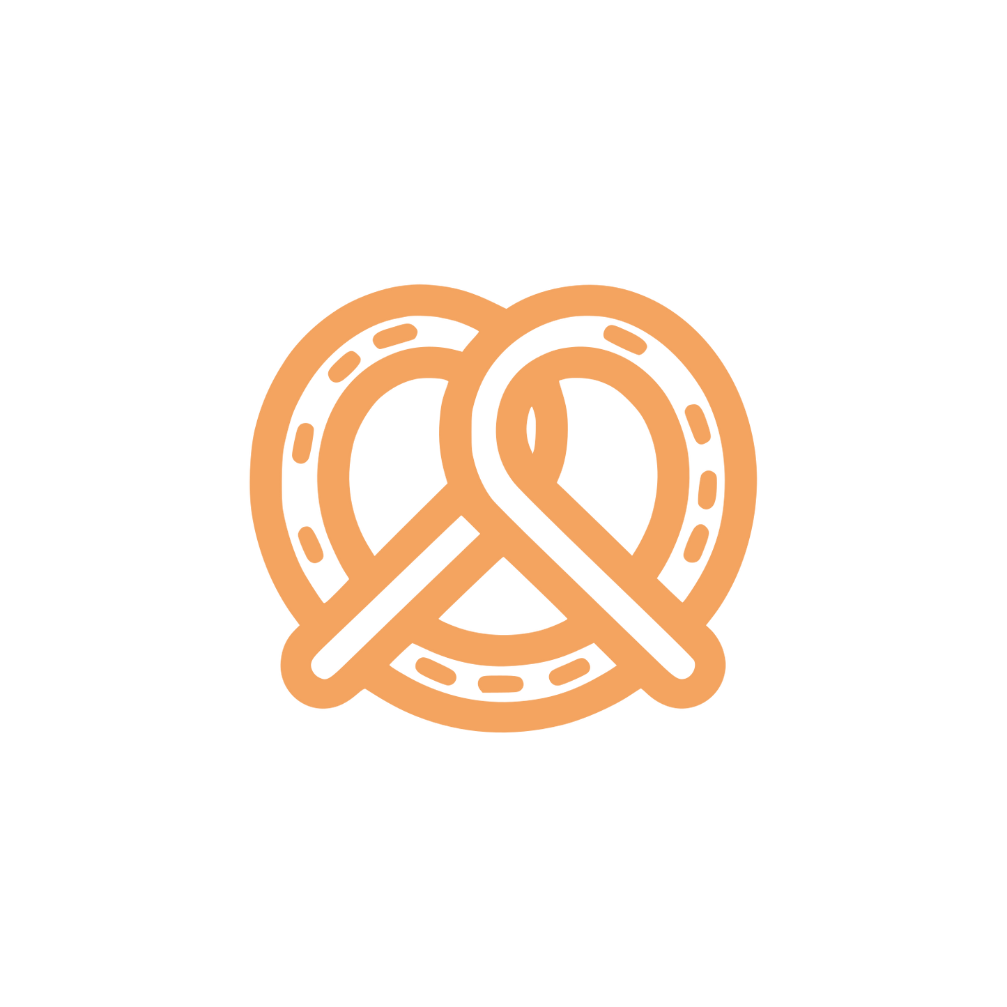 Twisted Pretzel Logo #F4A460