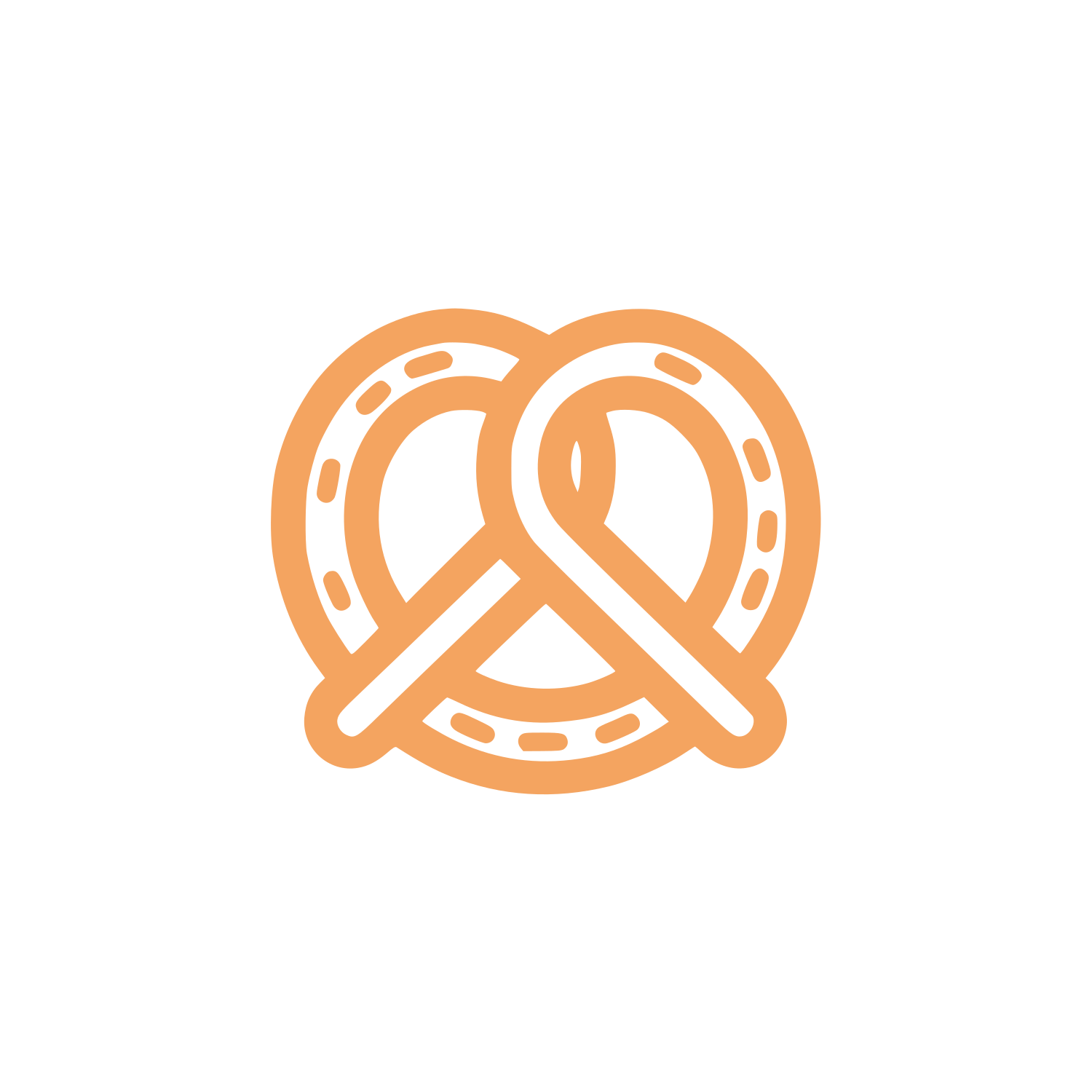 Twisted Pretzel Logo #F4A460