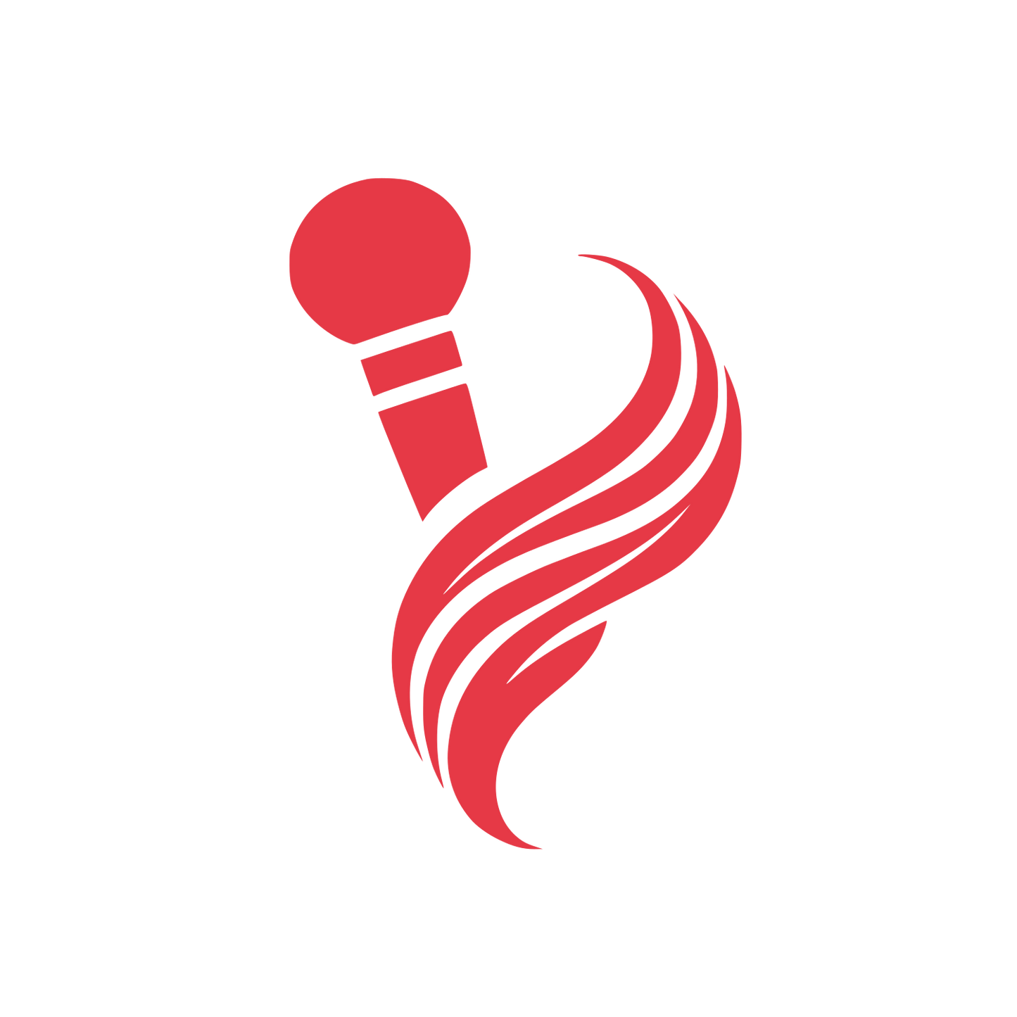 Microphone Swoosh Logo #E63946