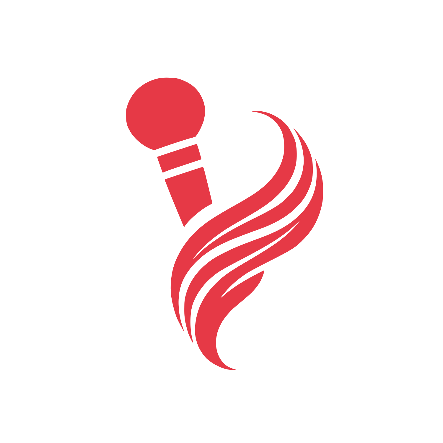Microphone Swoosh Logo #E63946