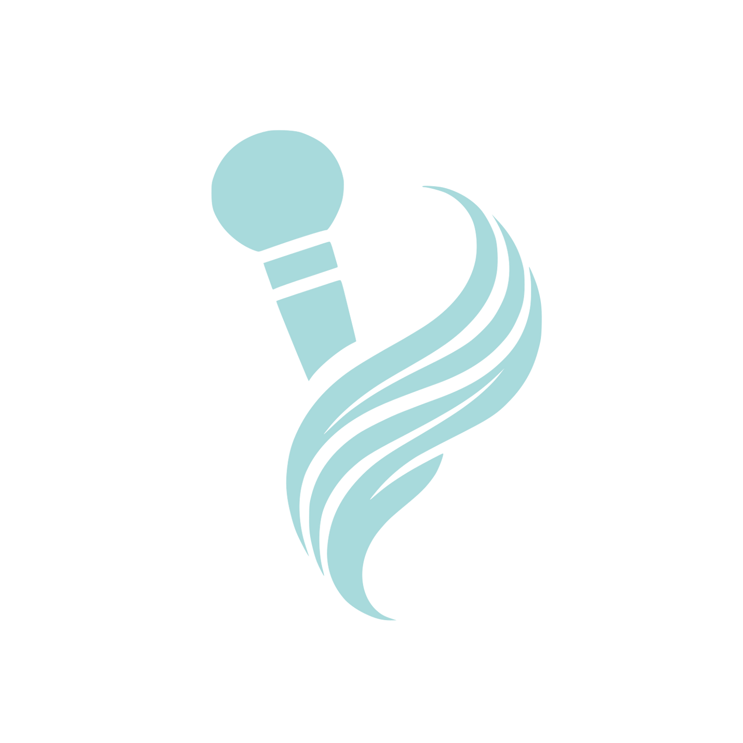 Microphone Swoosh Logo #A8DADC