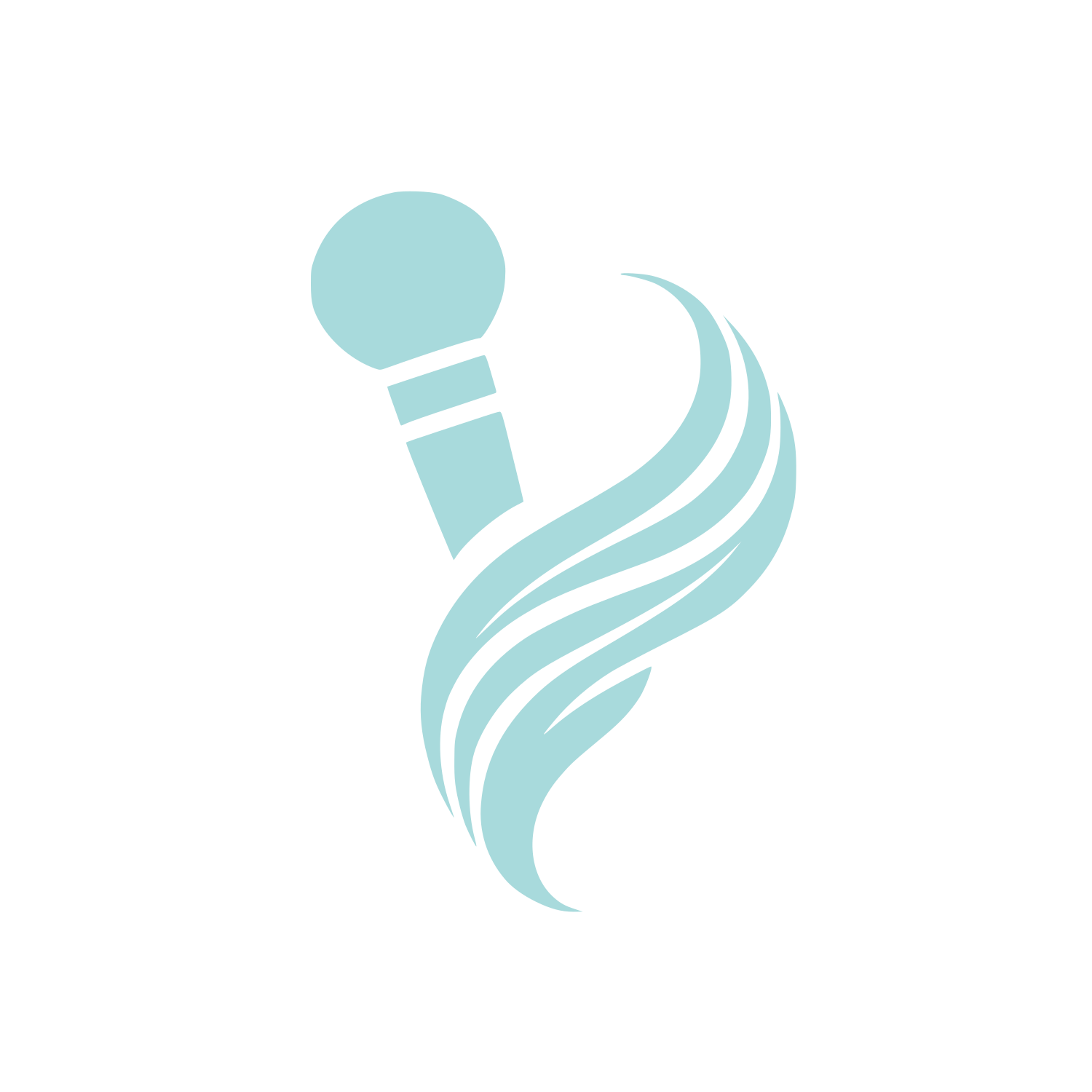 Microphone Swoosh Logo #A8DADC