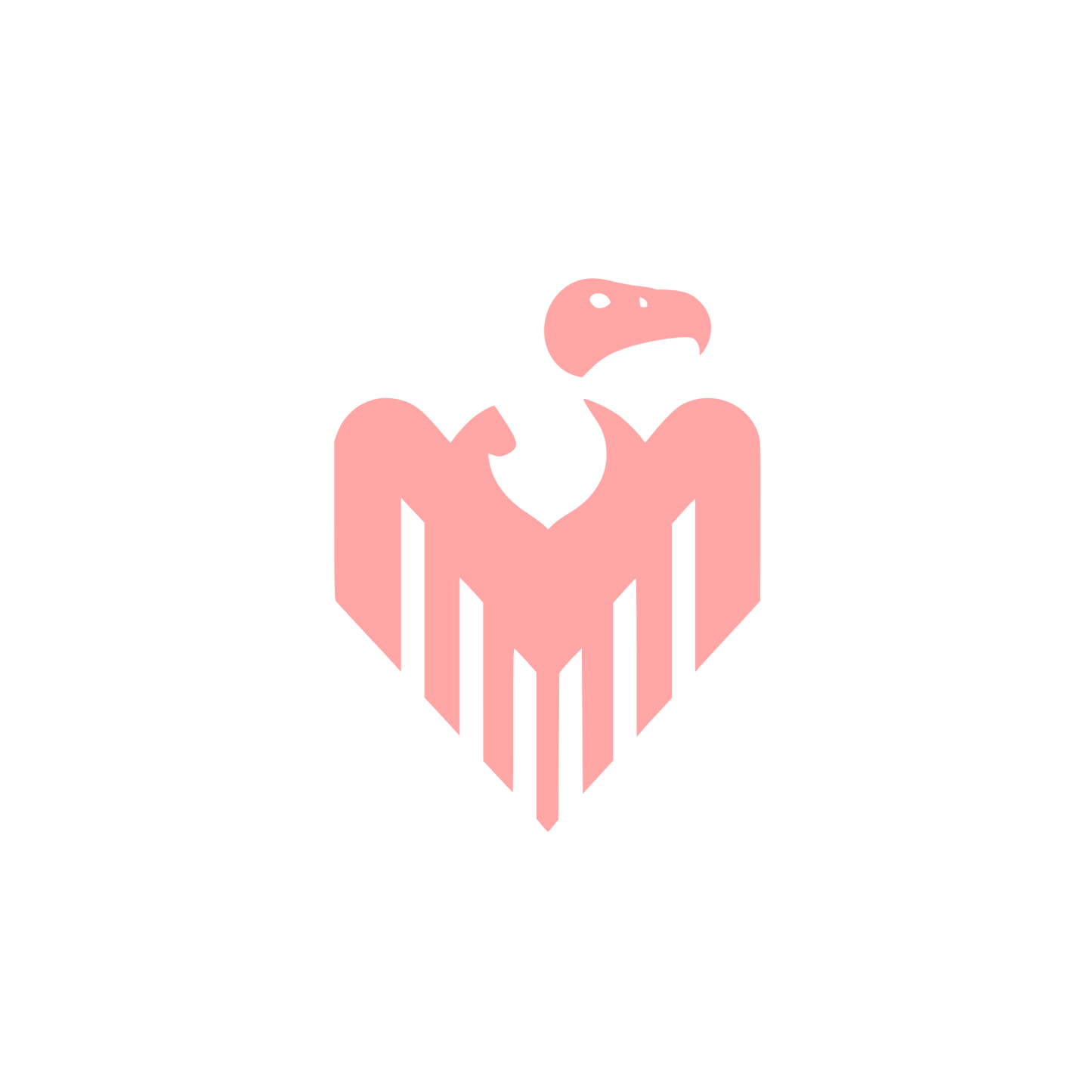 Eagle and Heart Logo #ffa6a6