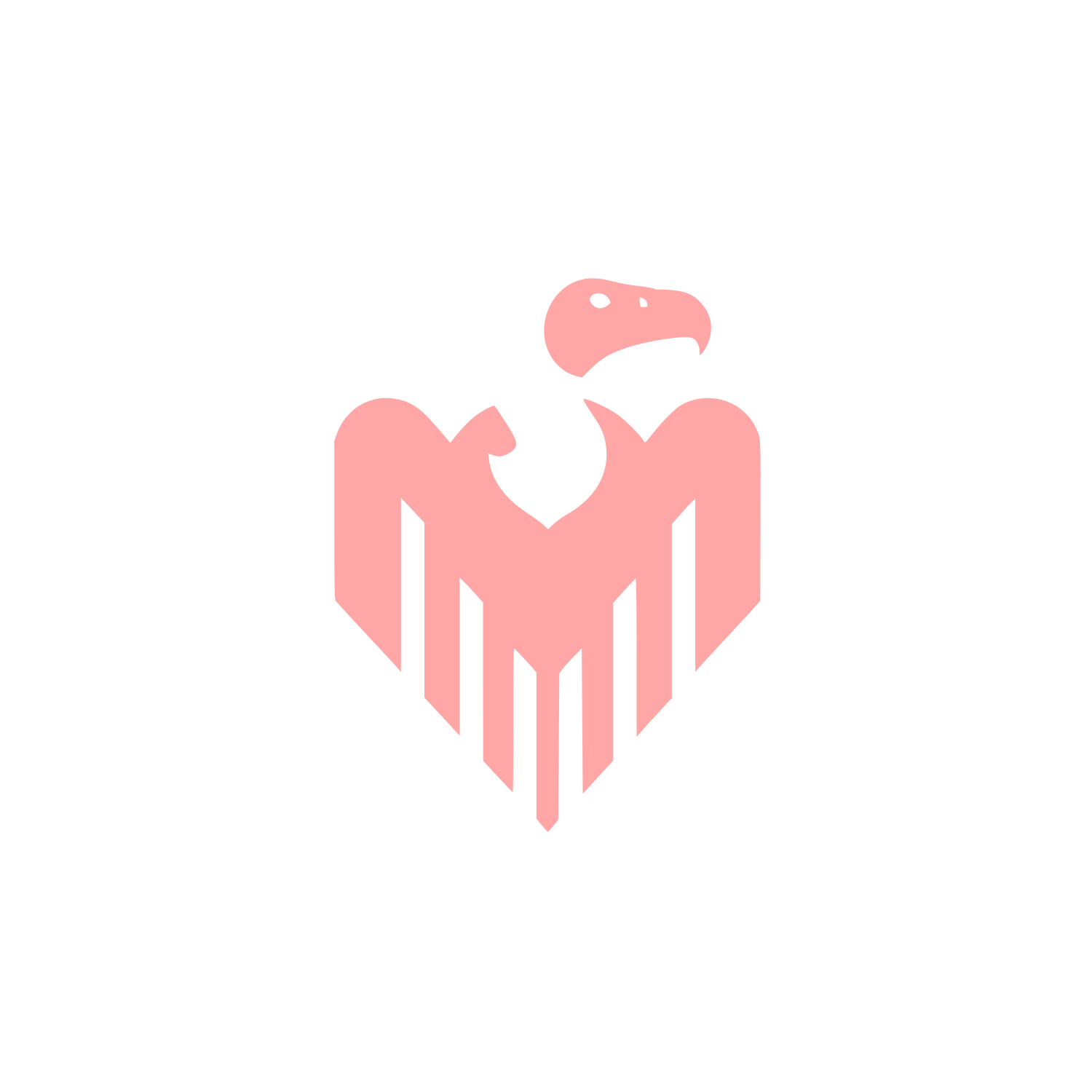 Eagle and Heart Logo #ffa6a6
