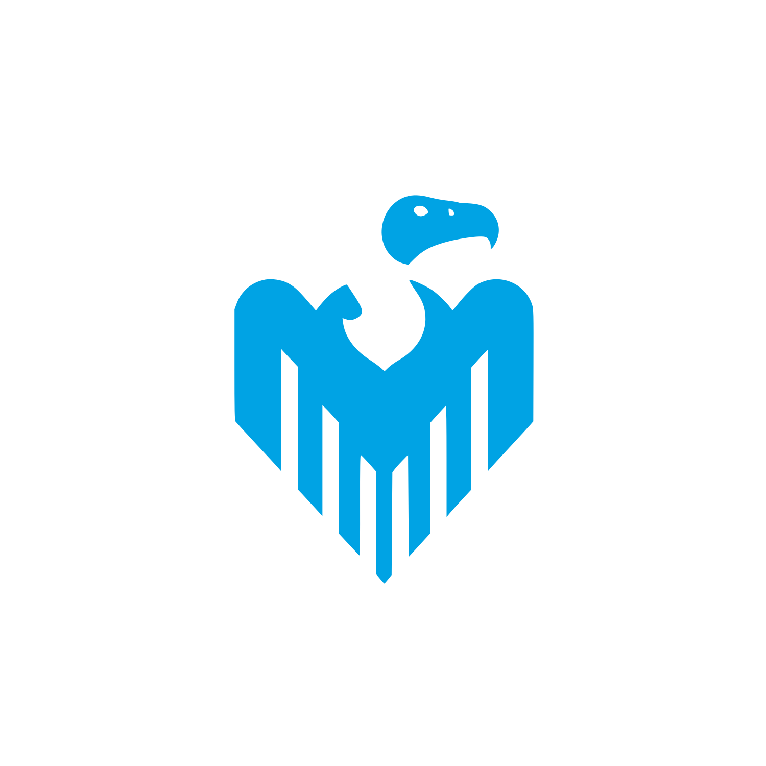 Eagle and Heart Logo #00a3e4