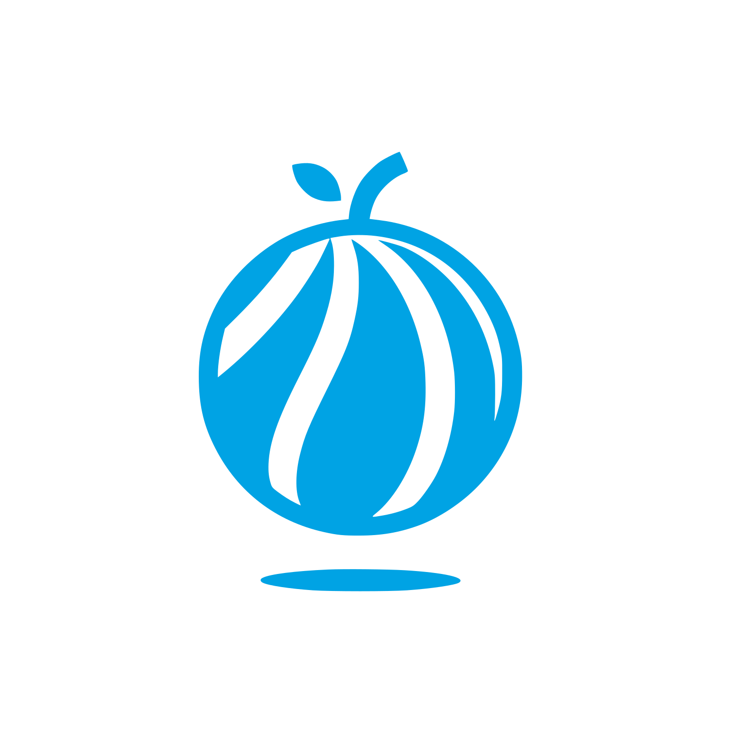 Apple Leaf Monoline Icon #00a3e4