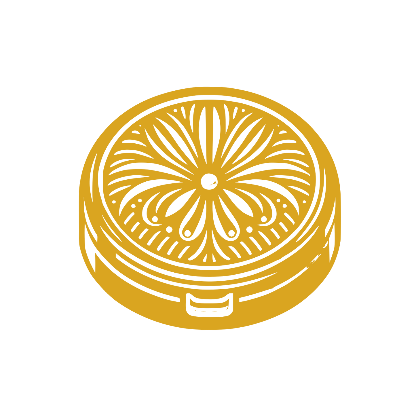 Ornamental Floral Mandala Logo #DAA520