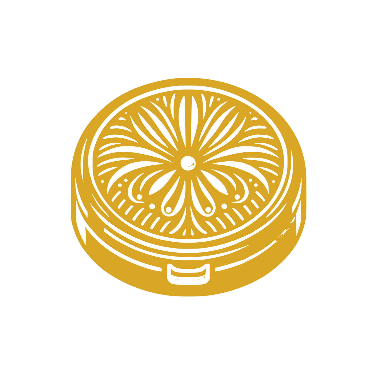 Ornamental Floral Mandala Logo #DAA520
