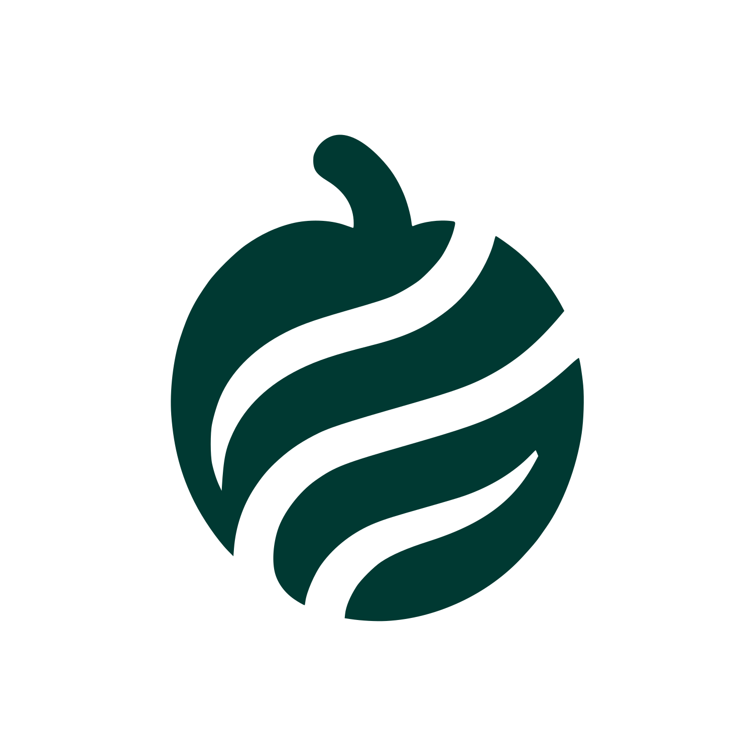 Logo with Curved Lines #003932