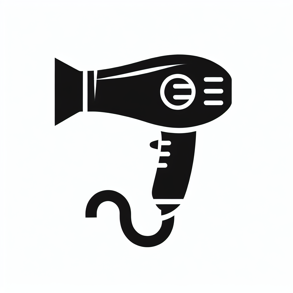 Hair Dryer Silhouette Logo