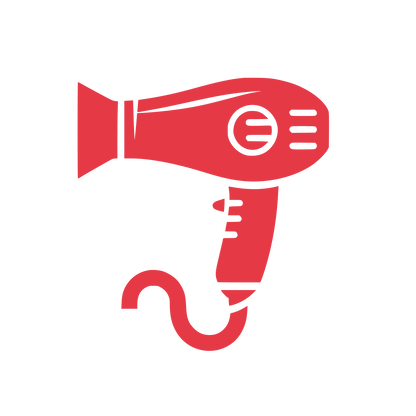 Hair Dryer Silhouette Logo #E63946