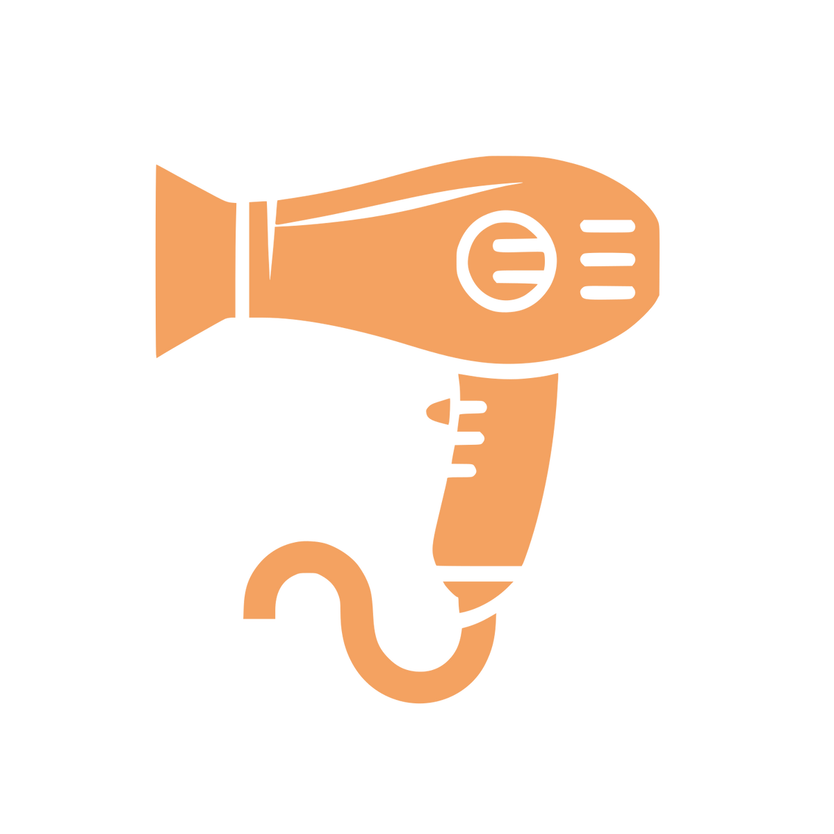 Hair Dryer Silhouette Logo #F4A261