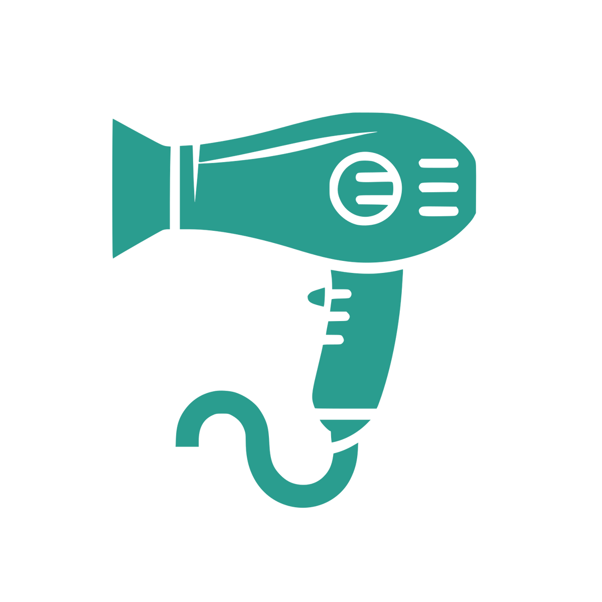Hair Dryer Silhouette Logo #2A9D8F