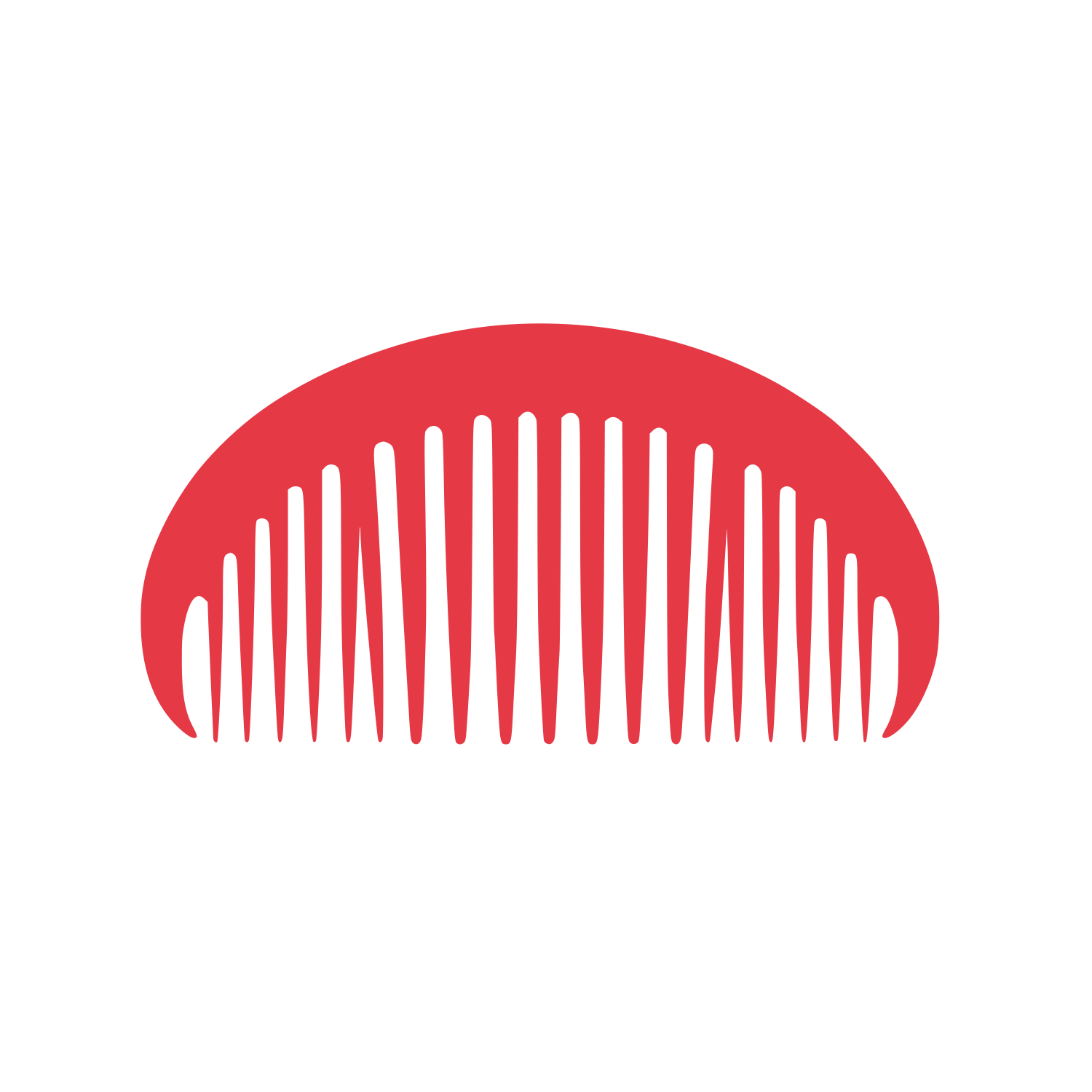 Half Circle Comb Logo #E63946