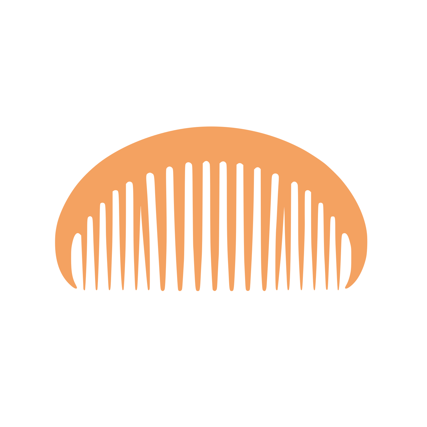 Half Circle Comb Logo #F4A261