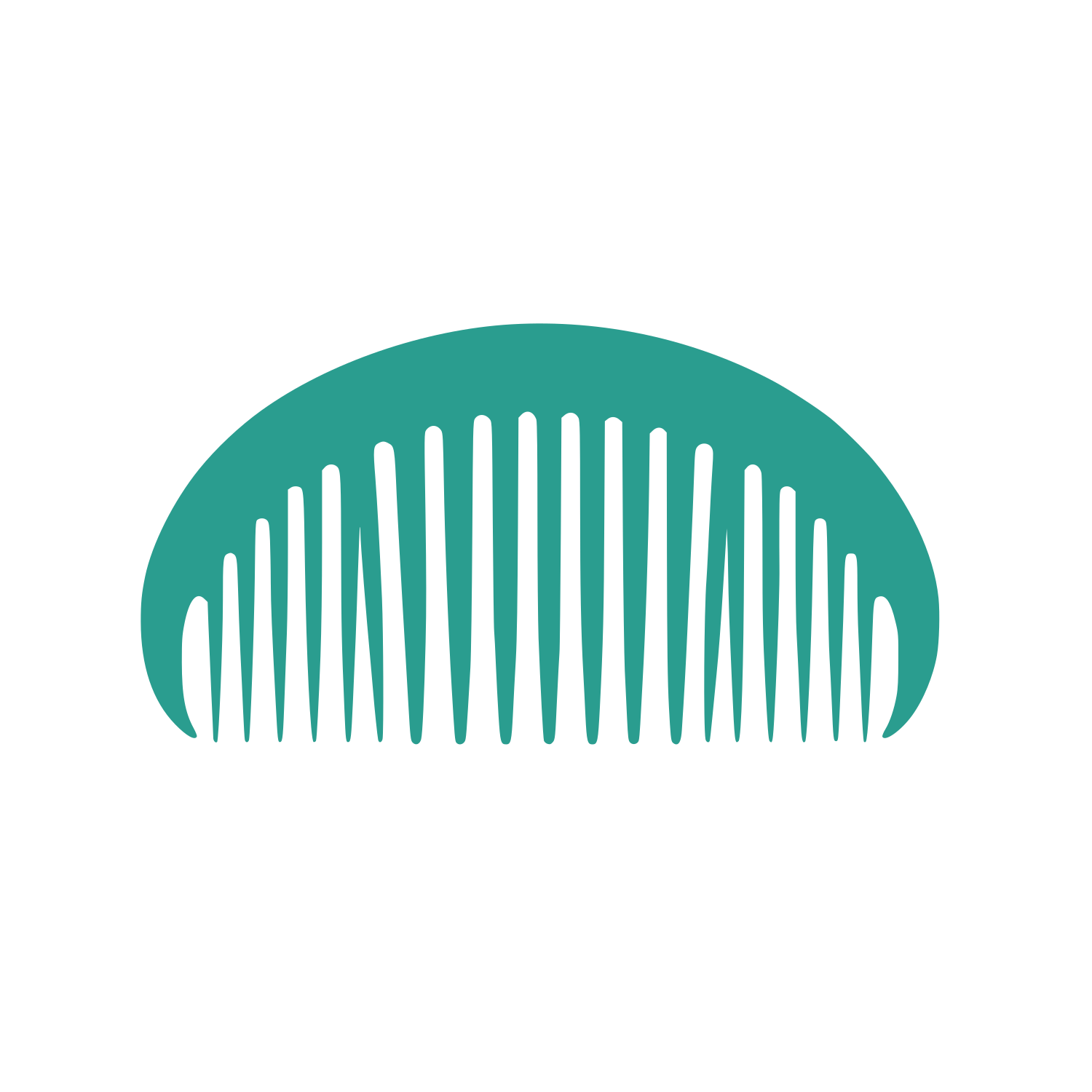 Half Circle Comb Logo #2A9D8F