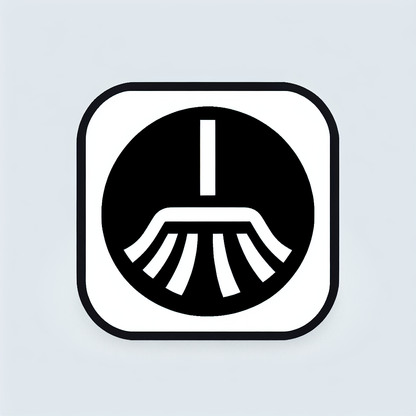 Broom in Square Logo