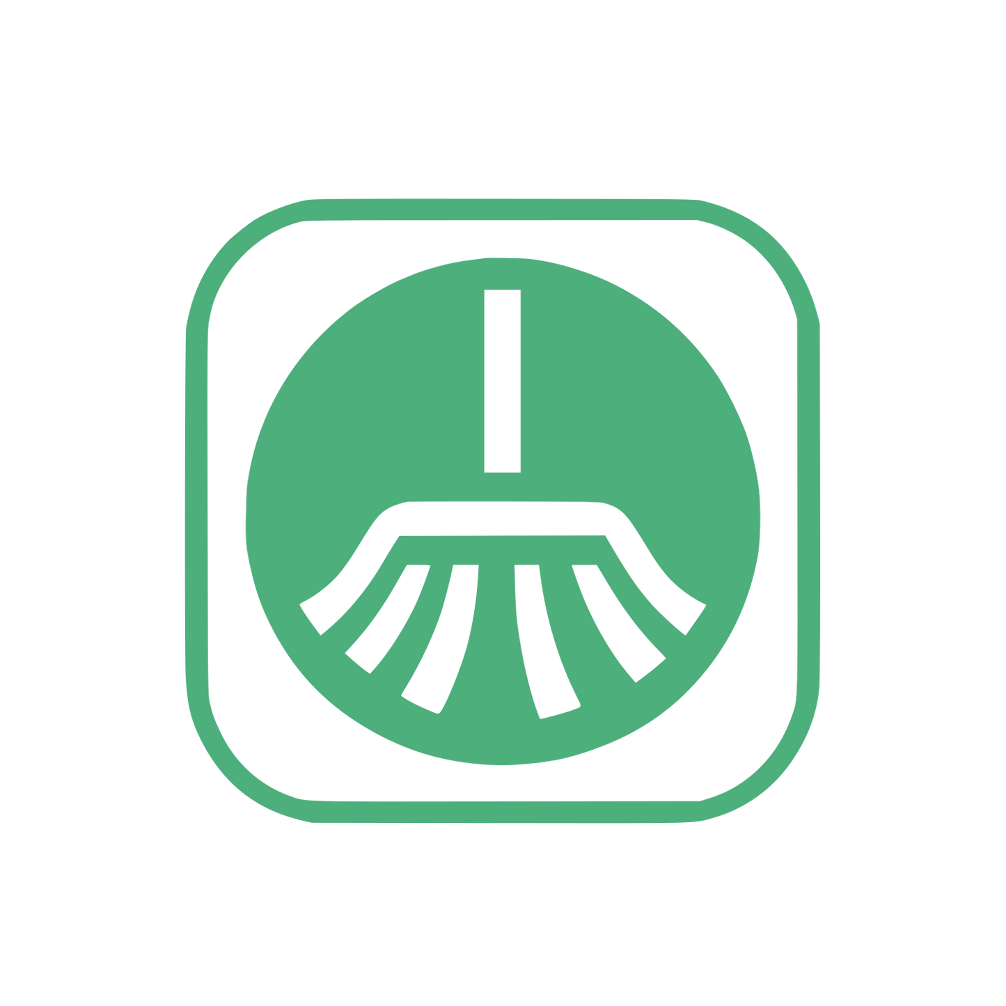 Broom in Square Logo #4DAF7C