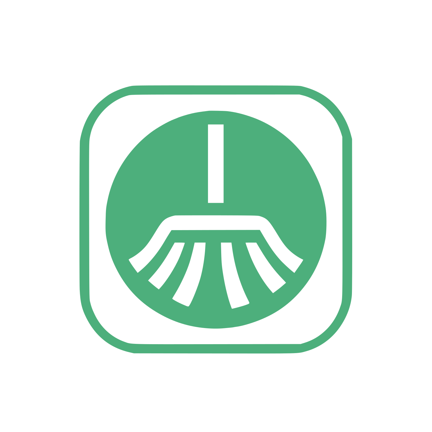Broom in Square Logo #4DAF7C