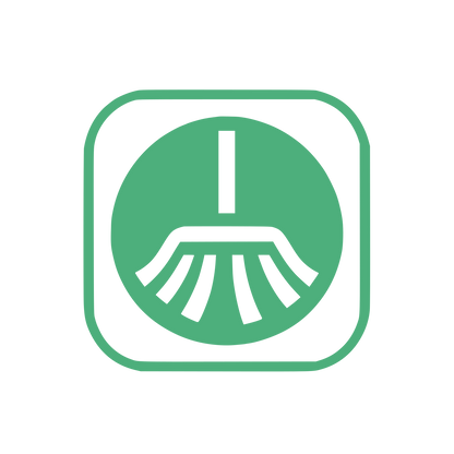 Broom in Square Logo #4DAF7C