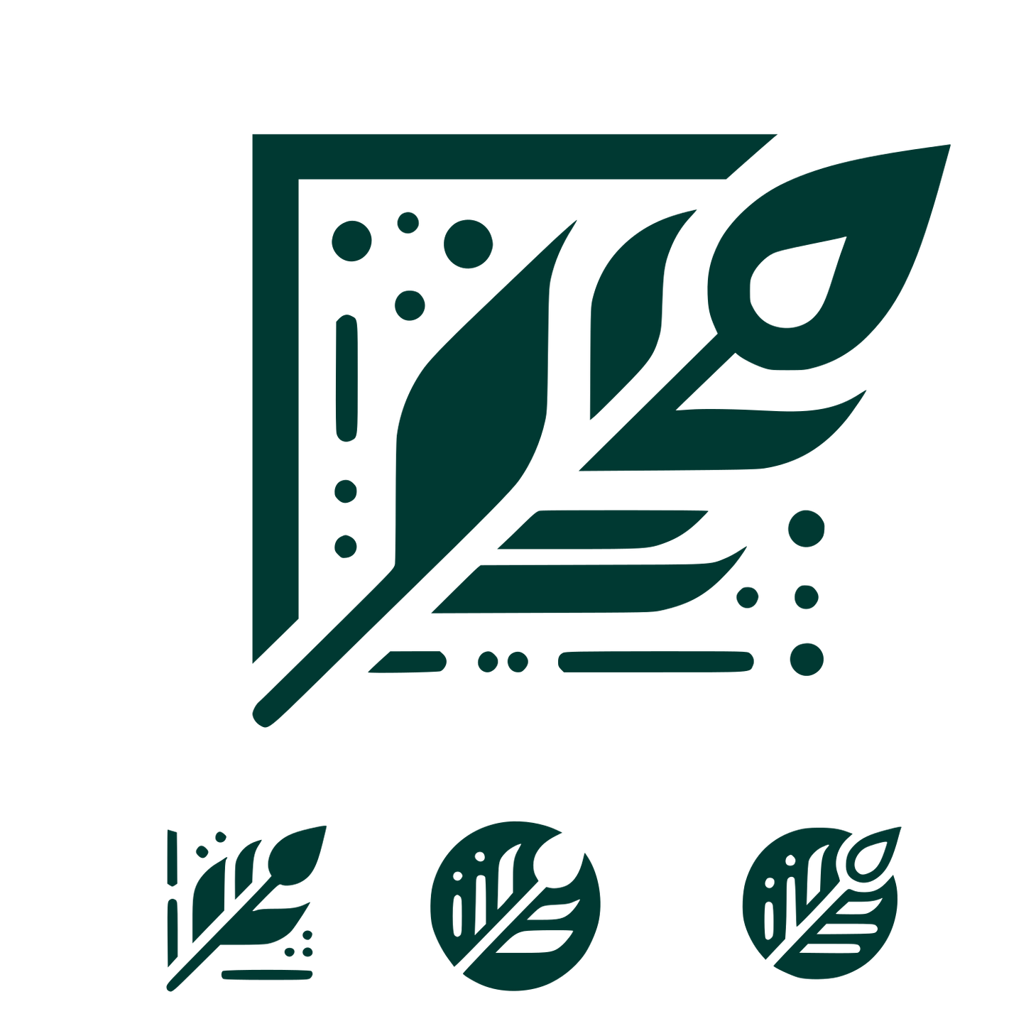 Arrowroot Leaf Logo #003932