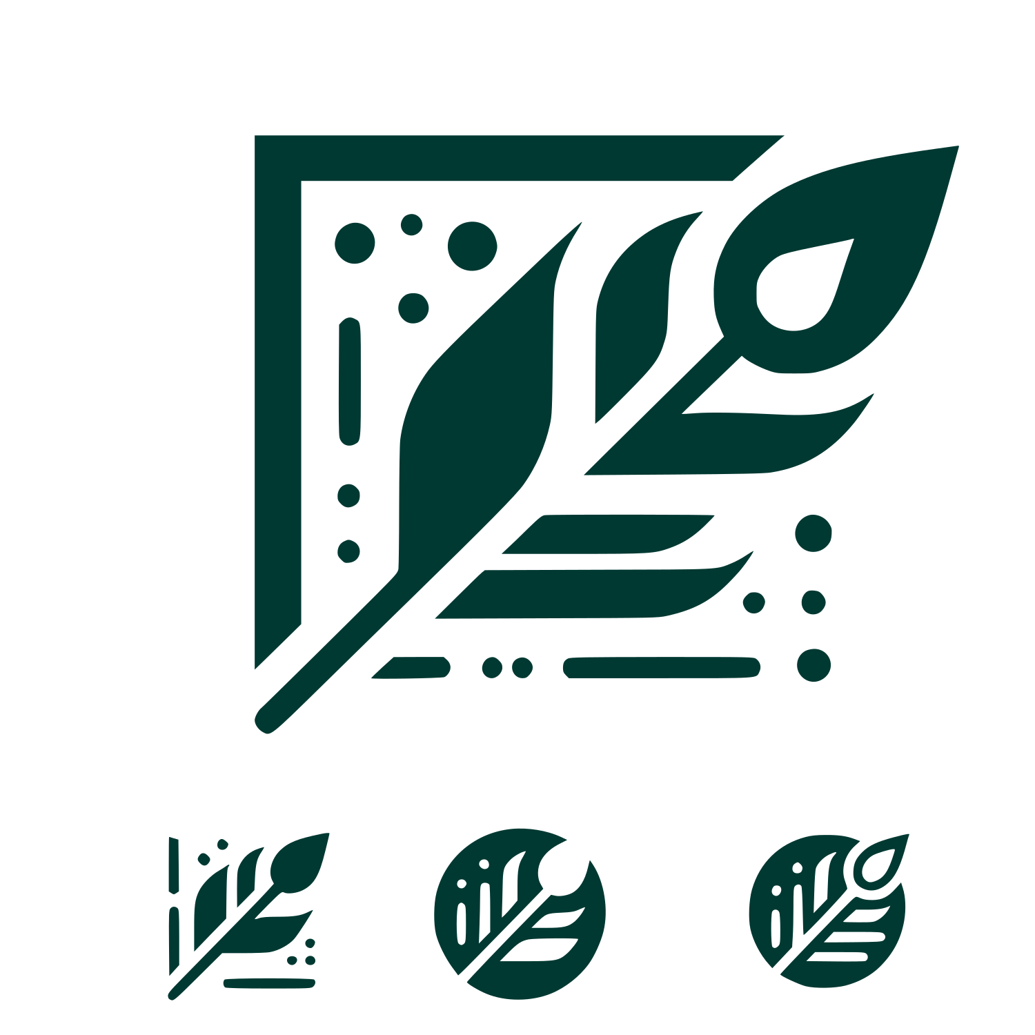 Arrowroot Leaf Logo #003932