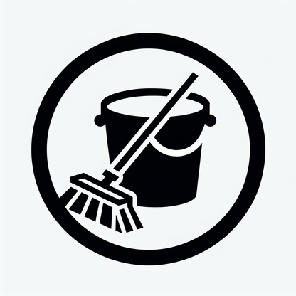 Bucket and Broom Circle Logo