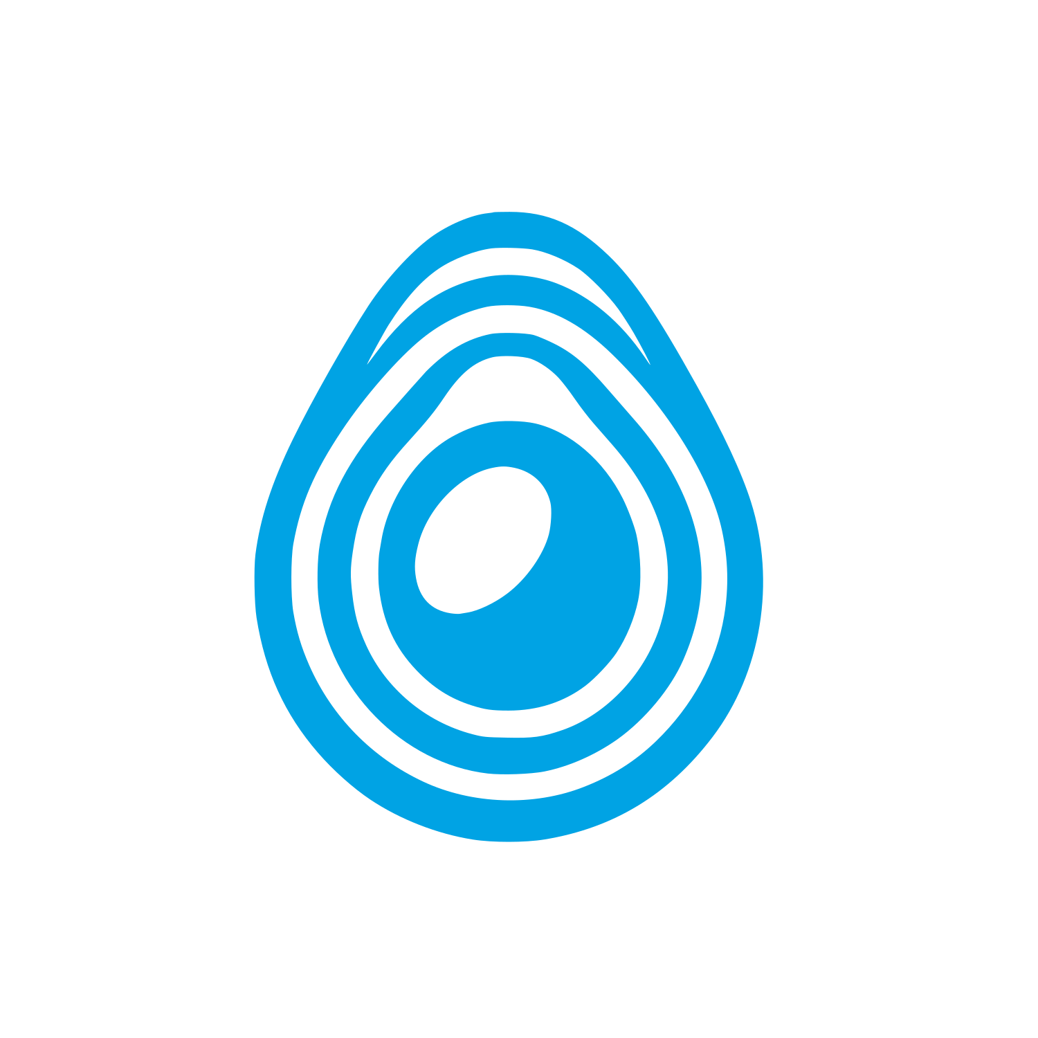 Logo of Avocado Shape #00a3e4