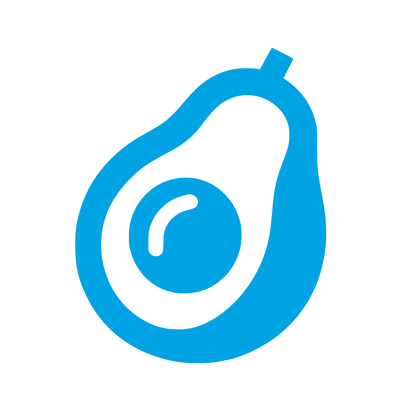 Avocado Logo Design #00a3e4