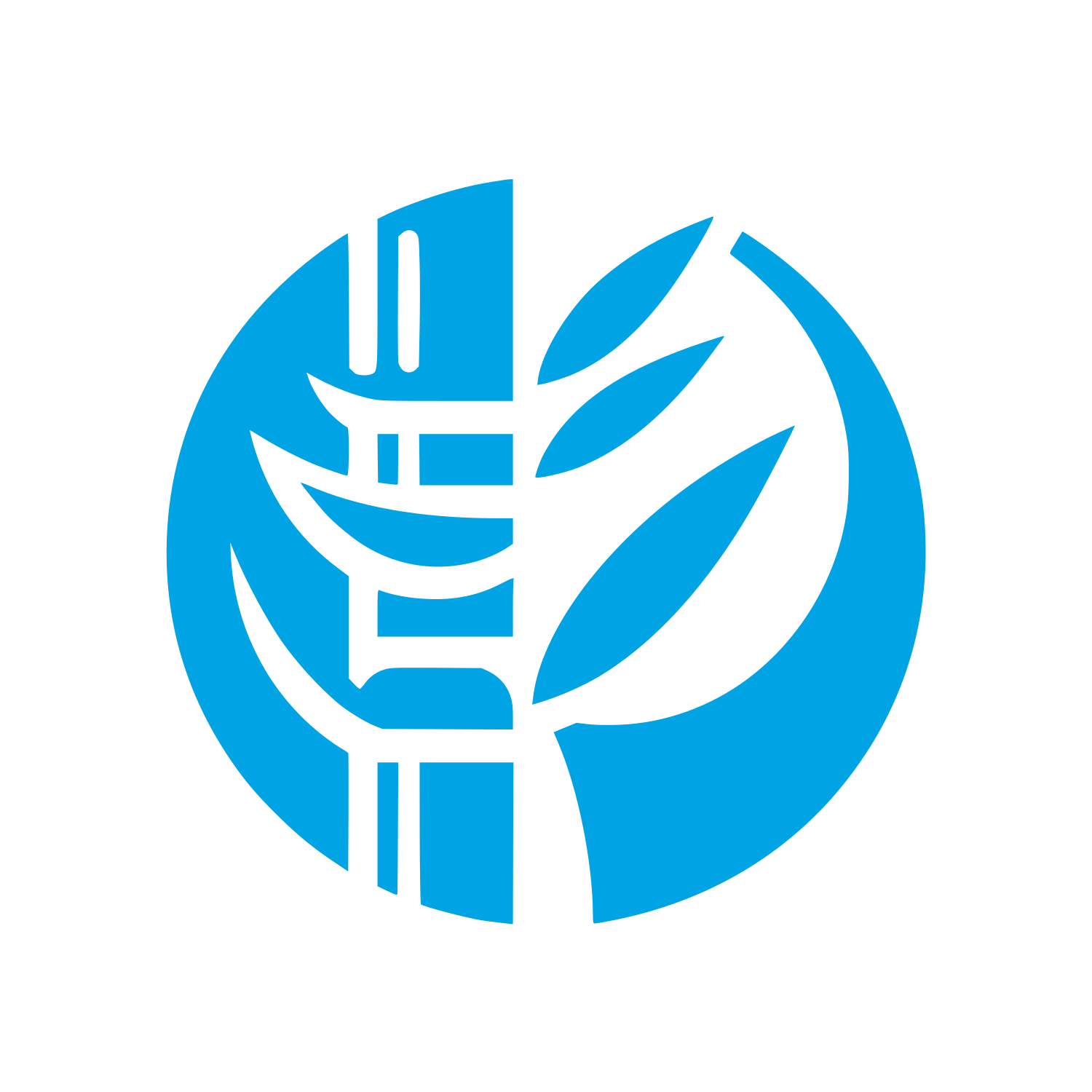 Logo with Leaves Design #00a3e4