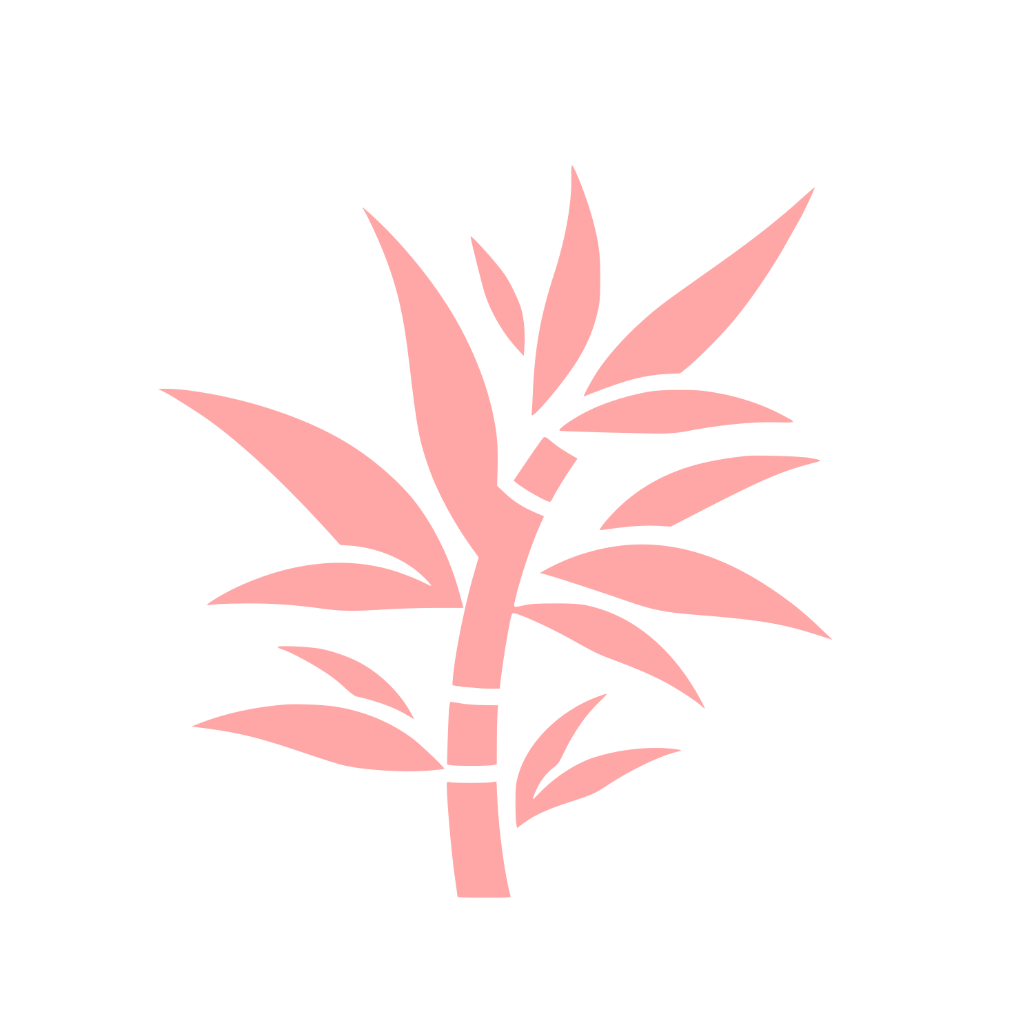 Bamboo Leaf Logo #ffa6a6